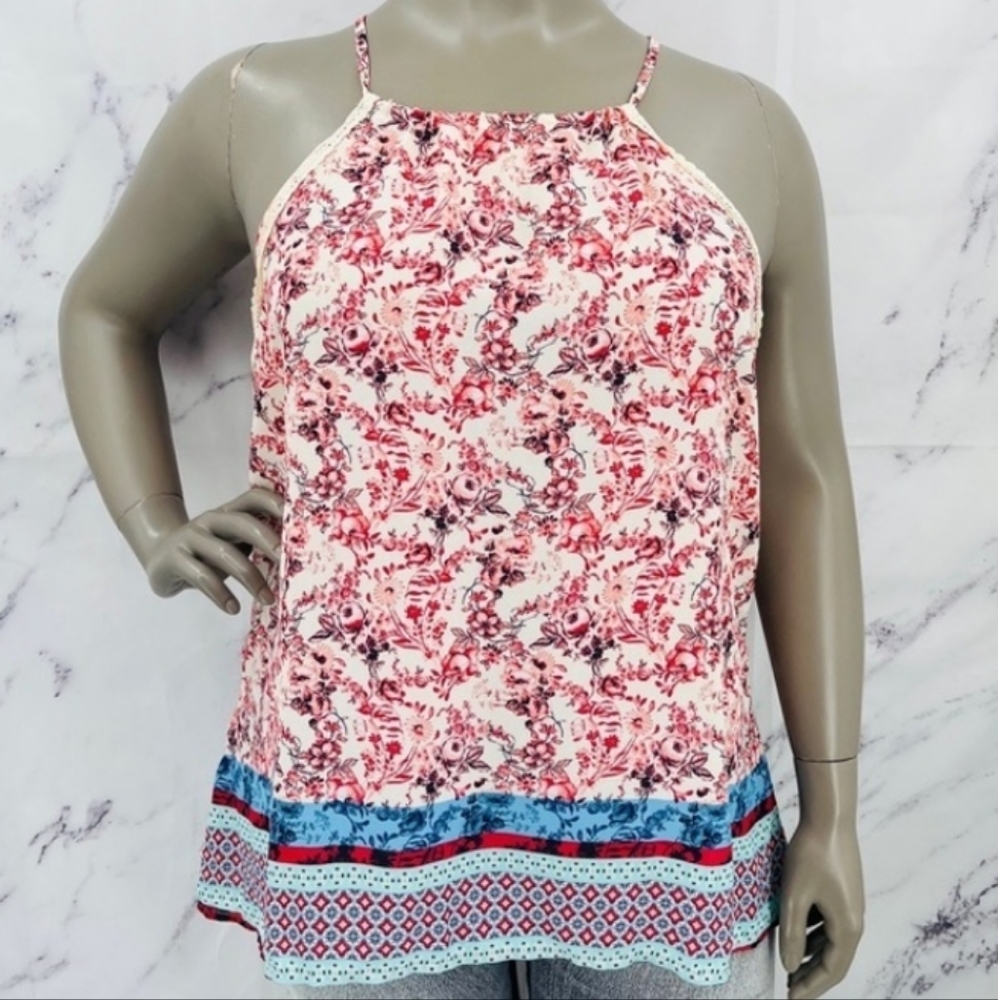 Rue21+ Floral Lace Halter Tank Top